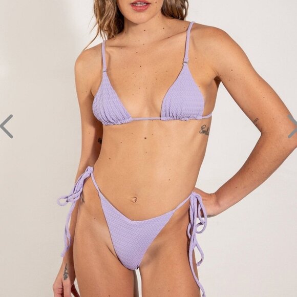 NWT OneOne Swimwear Bikini SET Mauve Lavender Lilac Purple New Ariel Katie - Picture 2 of 7